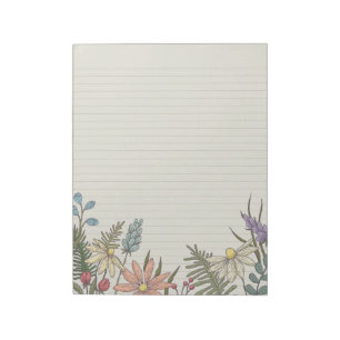 Wilde Blume Blumengeschirr mit Textaden Notizblock