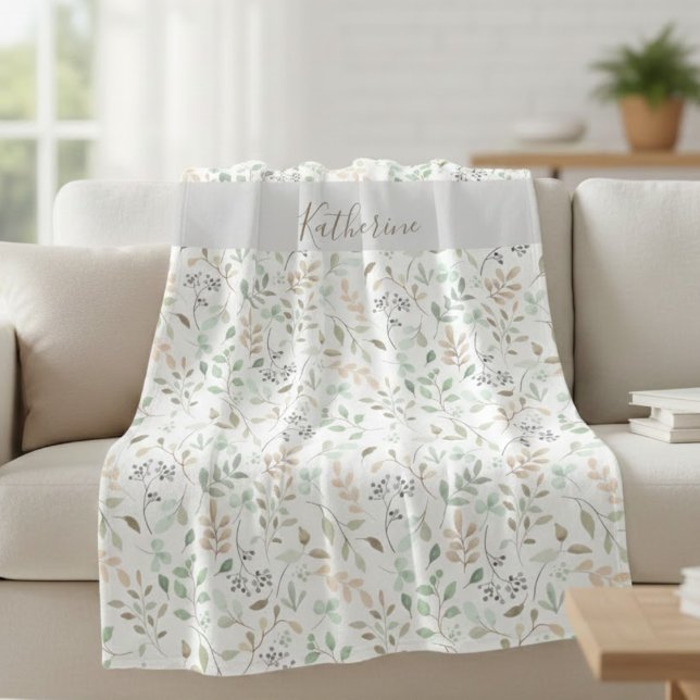  Wilde Blume Boho Benutzerdefinierter Name  Fleecedecke (Von Creator hochgeladen)