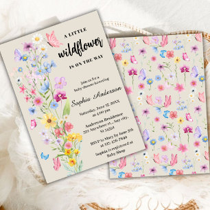 Wilde Blume Boho Floral Neutrale Babyparty Einladung