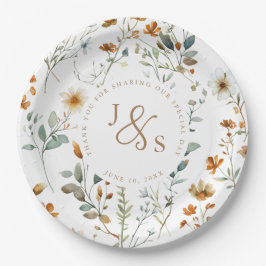 Wilde Blume Boho Hochzeit Pappteller