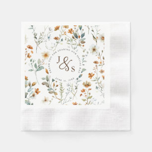 Wilde Blume Boho Stil Verlobung Serviette