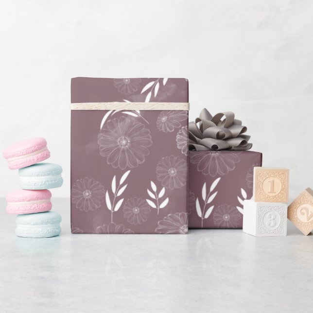 Wilde Blume Doodles Muster Geschenkpapier (Babyparty)