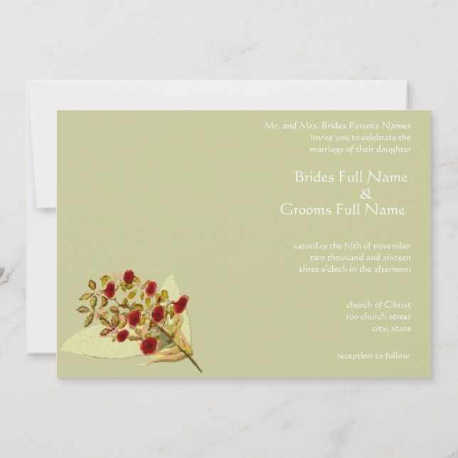 Wilde Blume Einladung zur Hochzeit (Rückseite)