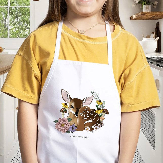 Wilde Blume Fawn Blue Kinderschürze (Von Creator hochgeladen)