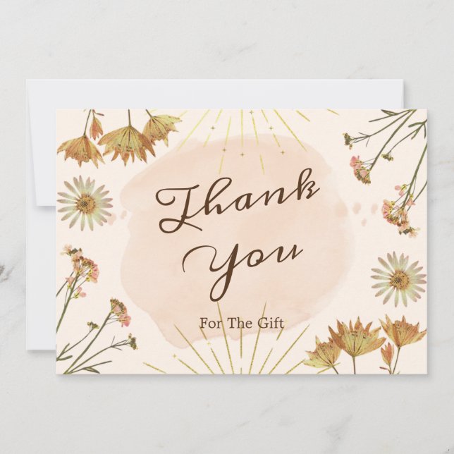 Wilde Blume flat Danke für die Geschenkkarte (Vorderseite)