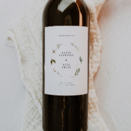 Wilde Blume florale Elegantes Party Dekoration Hoc Weinetikett