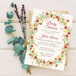 Wilde Blume Gelbe Marigold Foliage Babydusche Einladung