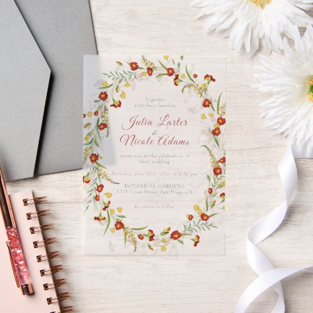 Wilde Blume Gelbe Marigold Foliage Hochzeit (Hochzeit)