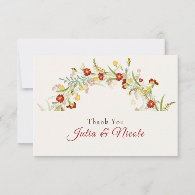 Wilde Blume Gelbe Marigold Foliage Hochzeit (Vorderseite)