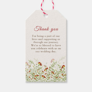 Wilde Blume Gelbe Marigold Foliage Hochzeit Geschenkanhänger