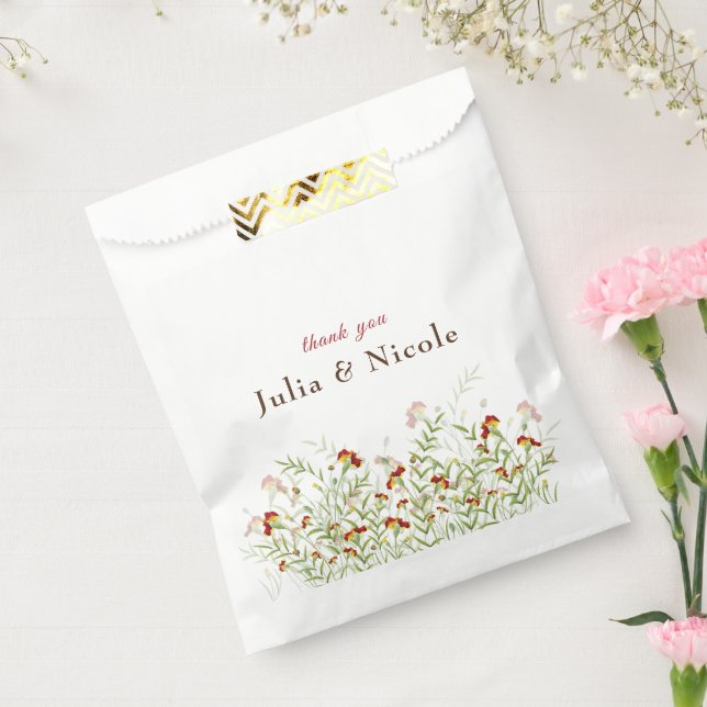 Wilde Blume Gelbe Marigold Foliage Hochzeit Geschenktütchen (Versiegelt)