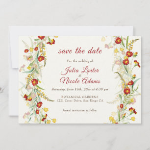 Wilde Blume Gelbe Marigold Foliage Hochzeit Save The Date