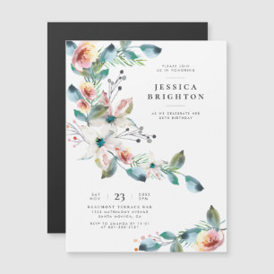 Wilde Blume Handgestrichene Wasserfarbe Geburtsta Magneteinladung