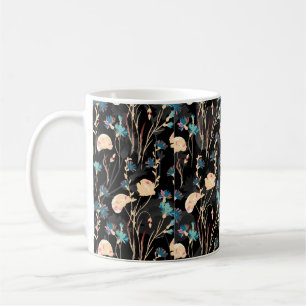 Wilde Blume Illustrationen. Vintager nahtloser Ber Kaffeetasse