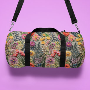 Wilde Blume Imitate Stickereien Blumenmuster Duffle Bag