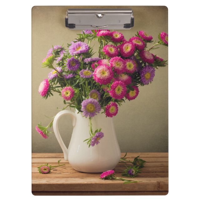 Wilde Blume in einem Vase-Clip-Board Klemmbrett (Vorderseite)
