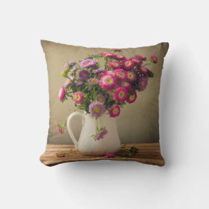 Wilde Blume in einem Vase Throw Couch Kissen
