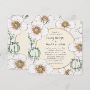 Wilde Blume Land Hochzeit Pastel Floral Moderne Einladung
