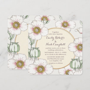 Wilde Blume Land Hochzeit Pastel Floral Moderne Einladung