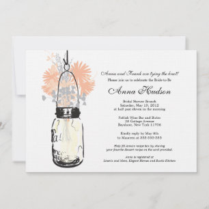 Wilde Blume & Mason Jar Brautparty Einladung