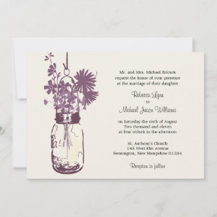 Wilde Blume & Mason Jar Hochzeit Einladungen