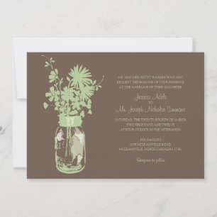 Wilde Blume & Mason Jar Hochzeitseinladungen Einladung