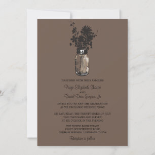 Wilde Blume & Mason Jar Hochzeitseinladungen Einladung