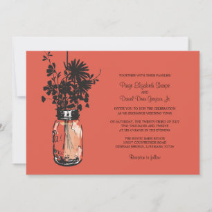 Wilde Blume & Mason Jar Hochzeitseinladungen Einladung