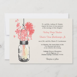 Wilde Blume & Mason Jar Hochzeitseinladungen Einladung