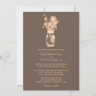 Wilde Blume & Mason Jar Hochzeitseinladungen Einladung