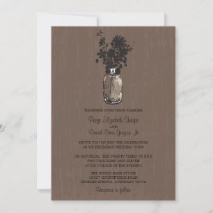 Wilde Blume & Mason Jar Hochzeitseinladungen Einladung