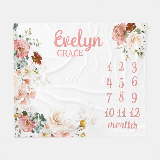 Wilde Blume Meilenstein-Kruste, Meilenstein-Kruste Fleecedecke (Vorderseite (Horizontal))