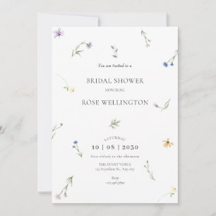 Wilde Blume minimalistisches Brautparty, Einladung