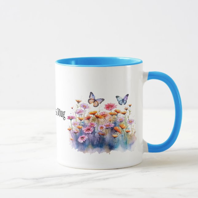 Wilde Blume mit Schmetterlingen Tasse (Rechts)