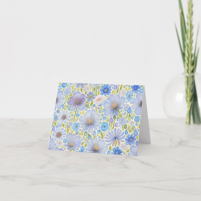Wilde Blume Mix Faltkarte Karte (Vorderseite)