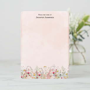 Wilde Blume Moderne Botanische Florale Personalisi Mitteilungskarte