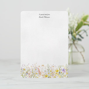 Wilde Blume Moderne Florale Botanische Personalisi Mitteilungskarte