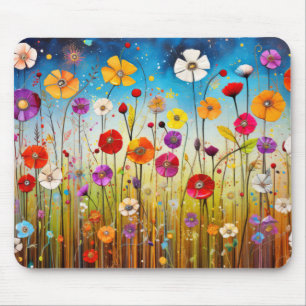 Wilde Blume Mohnkonzept Abstrakte Kunst Mousepad