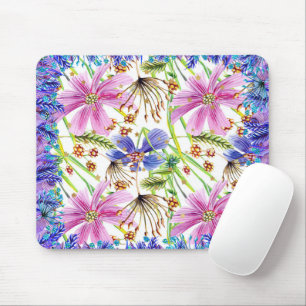 Wilde Blume Mouse Pad Pink & Blue Mousepad