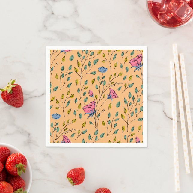 Wilde Blume Muster-farbig Wild Blume-floral Serviette (Beispiel)