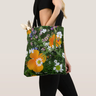 Wilde Blume: Orange White Pink Totbeutel