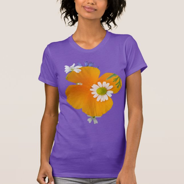 Wilde Blume: Orangefarbener BG-T - Shirt (Vorderseite)