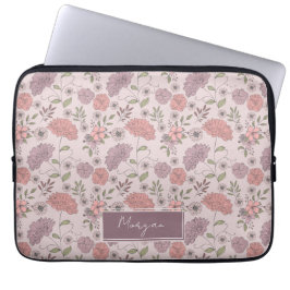 Wilde Blume Personalisiert mit dem Namen Floral Bo Laptopschutzhülle