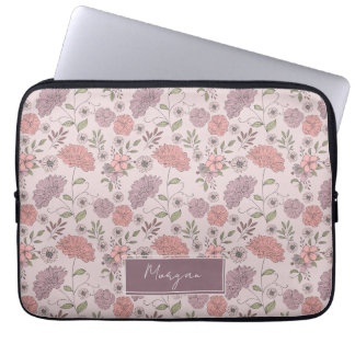 Wilde Blume Personalisiert mit dem Namen Floral Bo Laptopschutzhülle