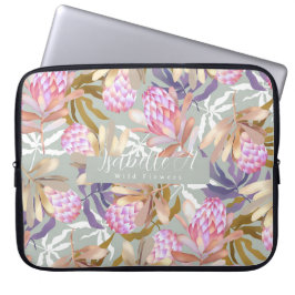 Wilde Blume Protea Gray Laptopschutzhülle