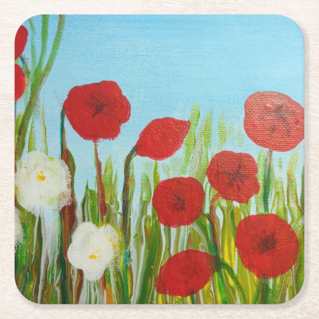 Wilde Blume Rechteckiger Pappuntersetzer (Vorderseite)