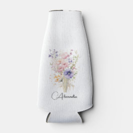 Wilde Blume rosa lila für Mädchen Pastellfarben Ih Flaschenkühler