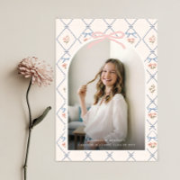 Wilde Blume Rosa Schleife Foto Abschlussankündigun