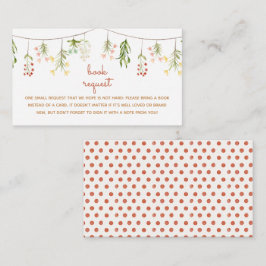 Wilde Blume Rustikale Babydusche Buchanfrage Begleitkarte