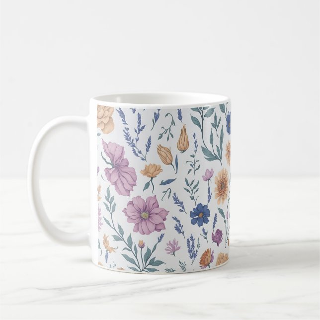 Wilde Blume - Rustikaler Charme Kaffeetasse (Links)